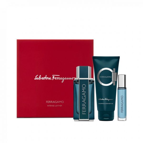 Ferragamo Intense Leather gift set EDT 3.4 oz
