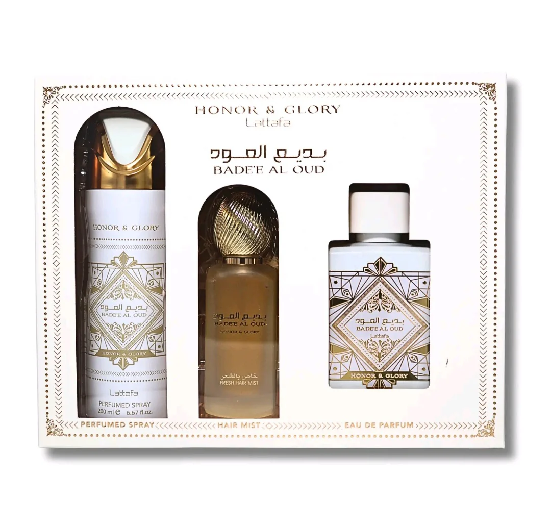 Lattafa Badee Al Oud Honor and Glory Gift Set EDP 3.4 oz